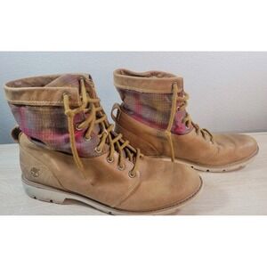 Timberland x Pendleton Women's Leather Lace-Up‎ Boots Plaid Collar | 10